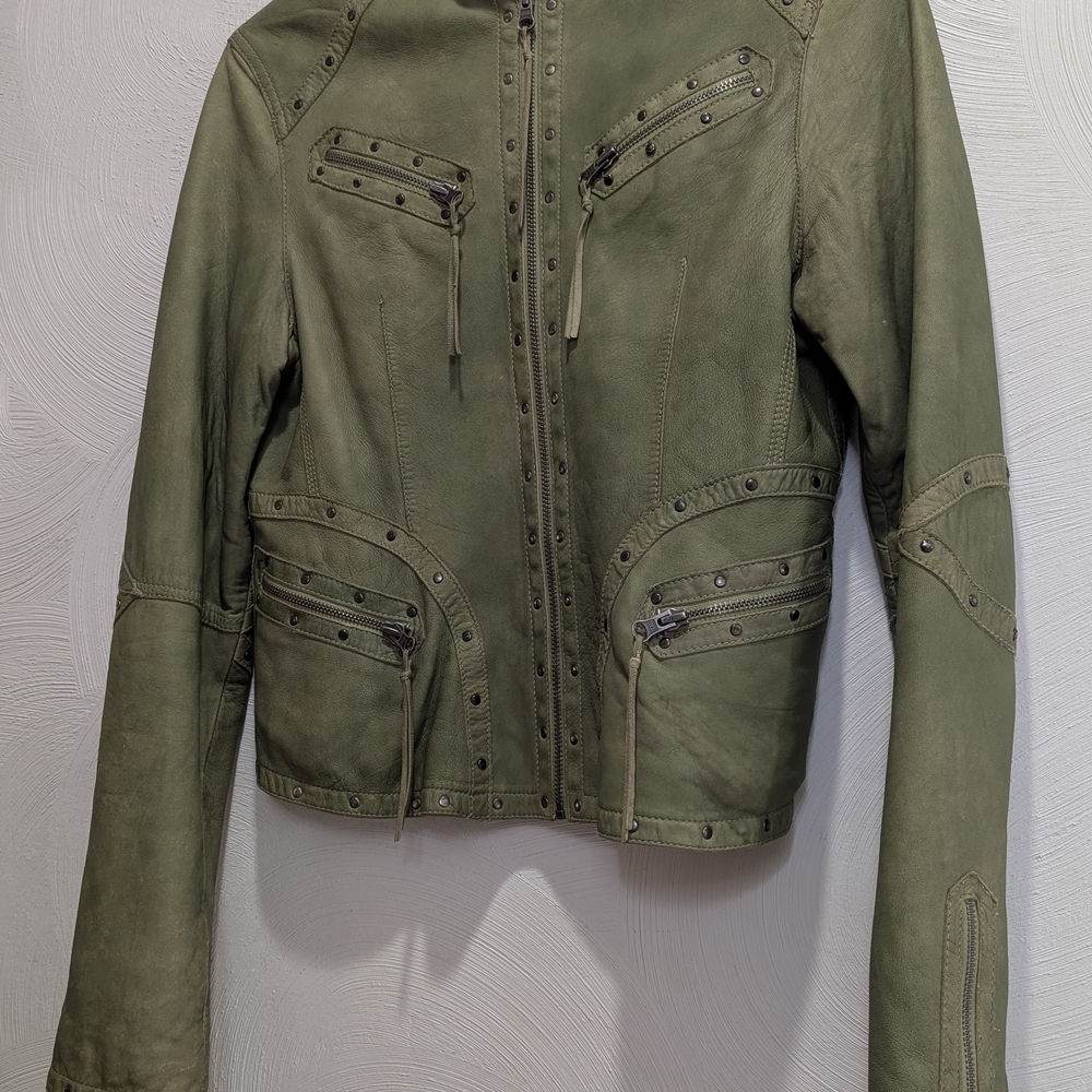 Women's Green Leather Jacket